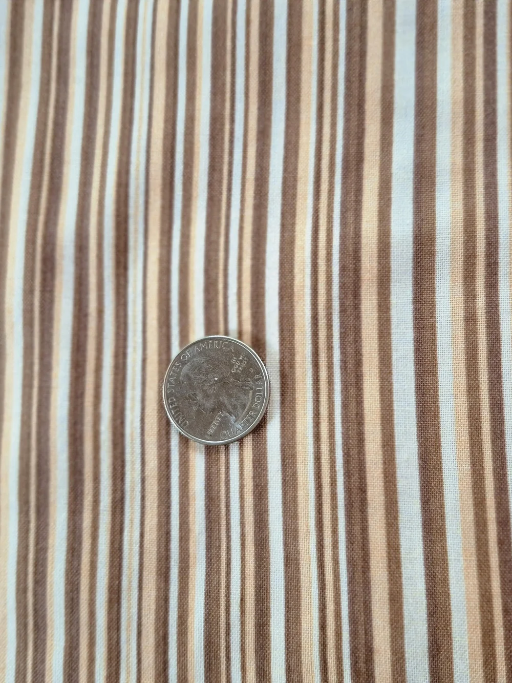 Stripes Shades of Brown Cotton Fabric 2 1/4 Yards Brother Sister Design Quilting